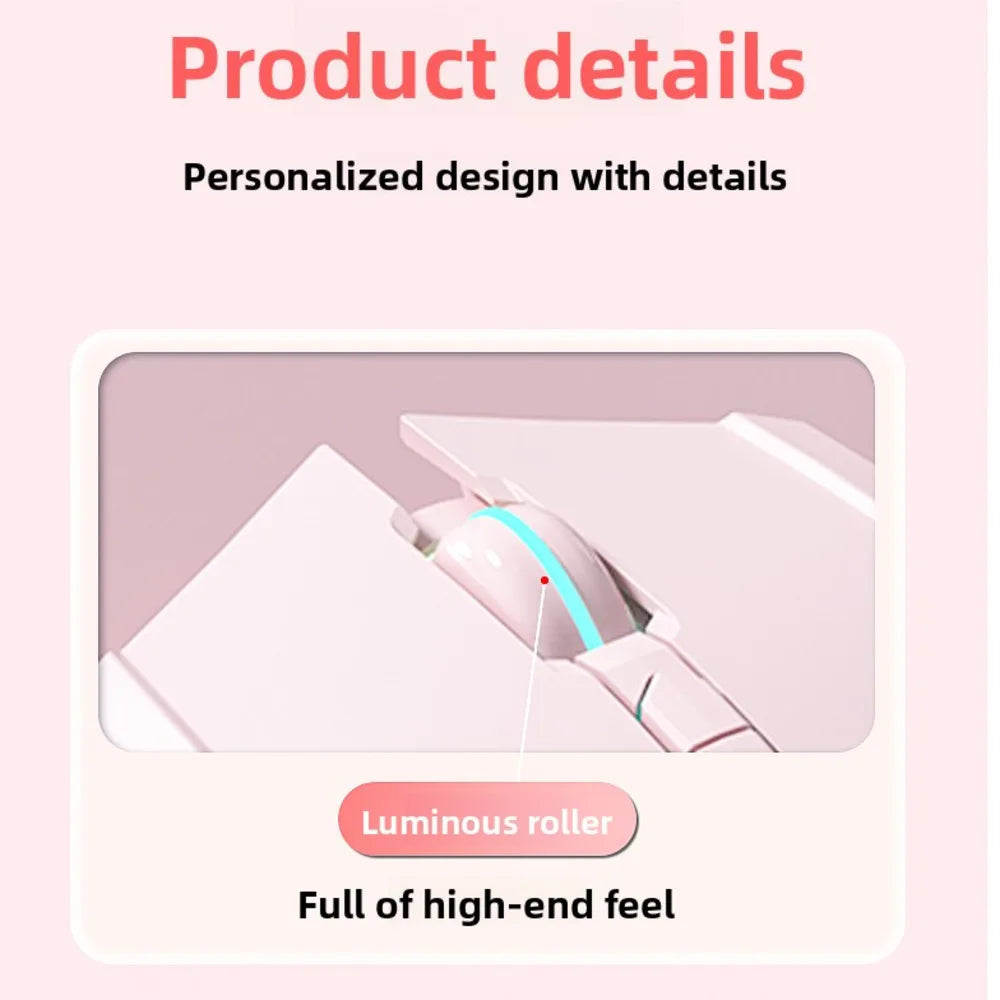 Wireless 2.4G Cute Pink Mouse Mute Type-C Rechargeable Gaming RGB Backlit E-sports Computer Mice For Desktop Laptop Girl Gifts