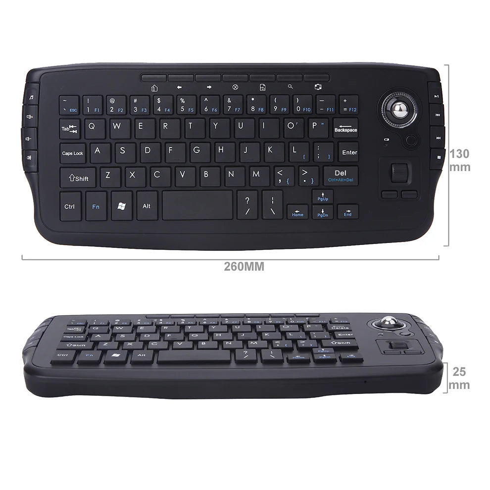 Jomaa Portable USB Wireless Trackball Keyboard with Trackball and Scroll Wheel Mini USB Keyboard for Laptop TV Box