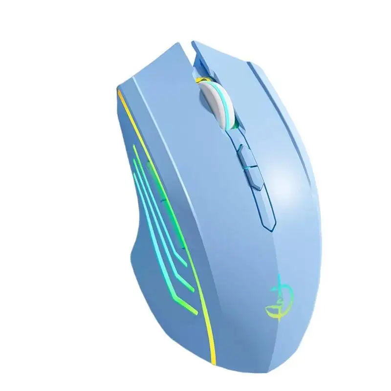 Wireless 2.4G Cute Pink Mouse Mute Type-C Rechargeable Gaming RGB Backlit E-sports Computer Mice For Desktop Laptop Girl Gifts