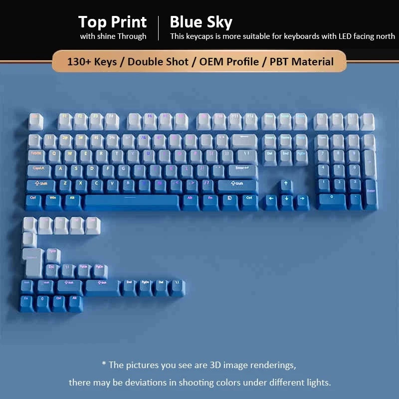 Gradient Backlit RGB Keycap OEM Profile PBT Double Shot Keycaps For Mx Switch Mechanical Gaming Keyboard ISO Layout Key caps DIY