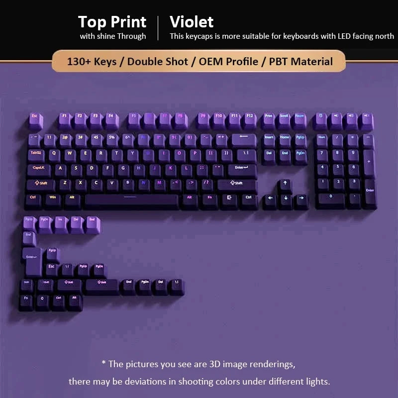 Gradient Backlit RGB Keycap OEM Profile PBT Double Shot Keycaps For Mx Switch Mechanical Gaming Keyboard ISO Layout Key caps DIY
