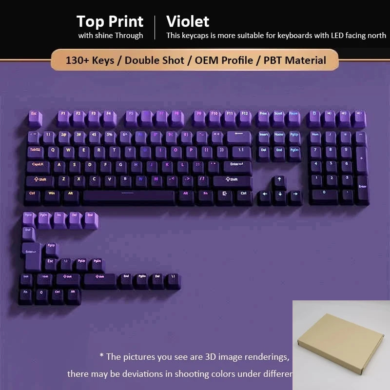 Gradient Backlit RGB Keycap OEM Profile PBT Double Shot Keycaps For Mx Switch Mechanical Gaming Keyboard ISO Layout Key caps DIY