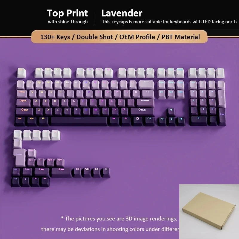 Gradient Backlit RGB Keycap OEM Profile PBT Double Shot Keycaps For Mx Switch Mechanical Gaming Keyboard ISO Layout Key caps DIY