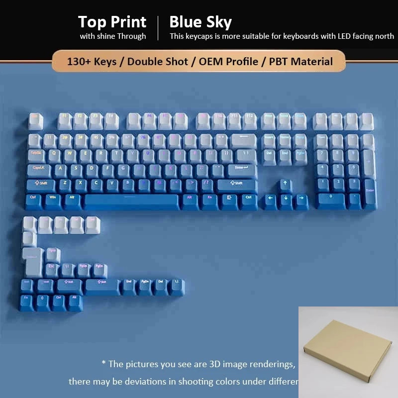 Gradient Backlit RGB Keycap OEM Profile PBT Double Shot Keycaps For Mx Switch Mechanical Gaming Keyboard ISO Layout Key caps DIY