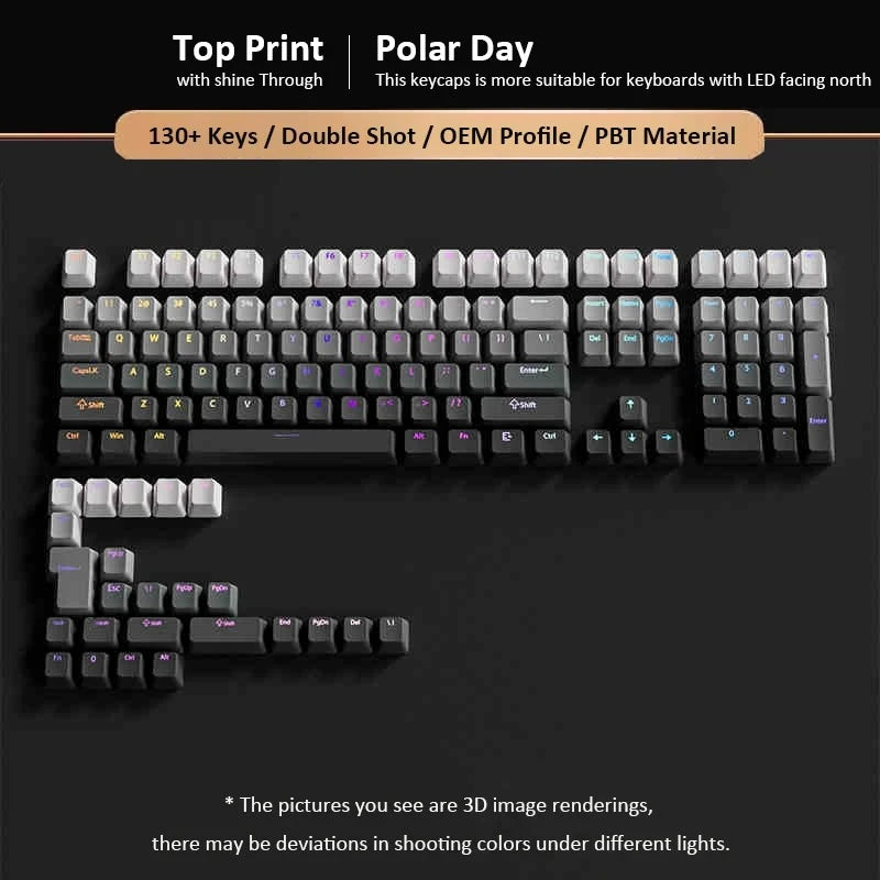 Gradient Backlit RGB Keycap OEM Profile PBT Double Shot Keycaps For Mx Switch Mechanical Gaming Keyboard ISO Layout Key caps DIY