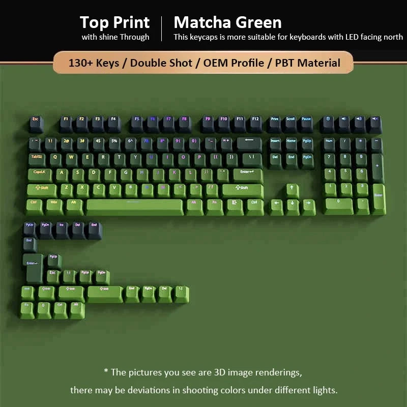 Gradient Backlit RGB Keycap OEM Profile PBT Double Shot Keycaps For Mx Switch Mechanical Gaming Keyboard ISO Layout Key caps DIY