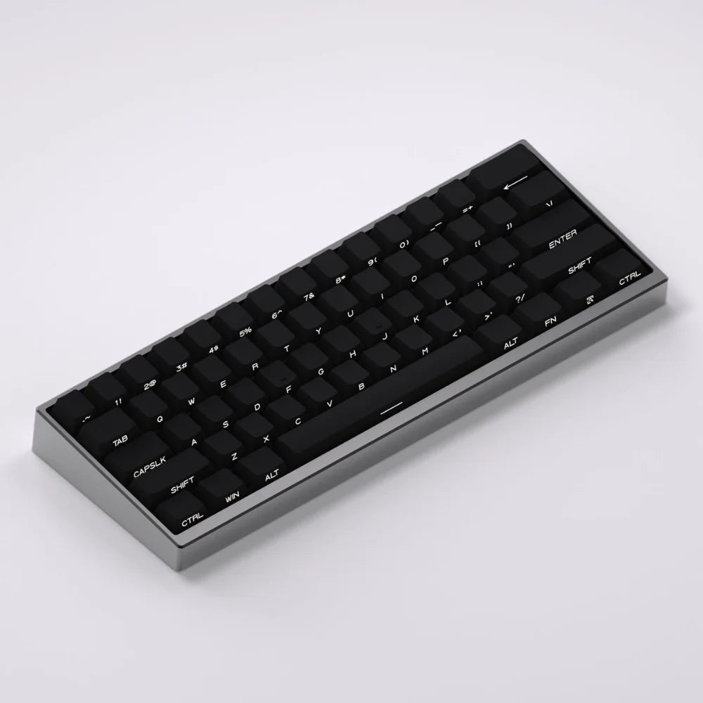 Black Side Engraved Translucent Keycap PBT 130 Key OEM Keyboard Keychain Compatible with 61/75/87/104/108 Mechanical Keyboards