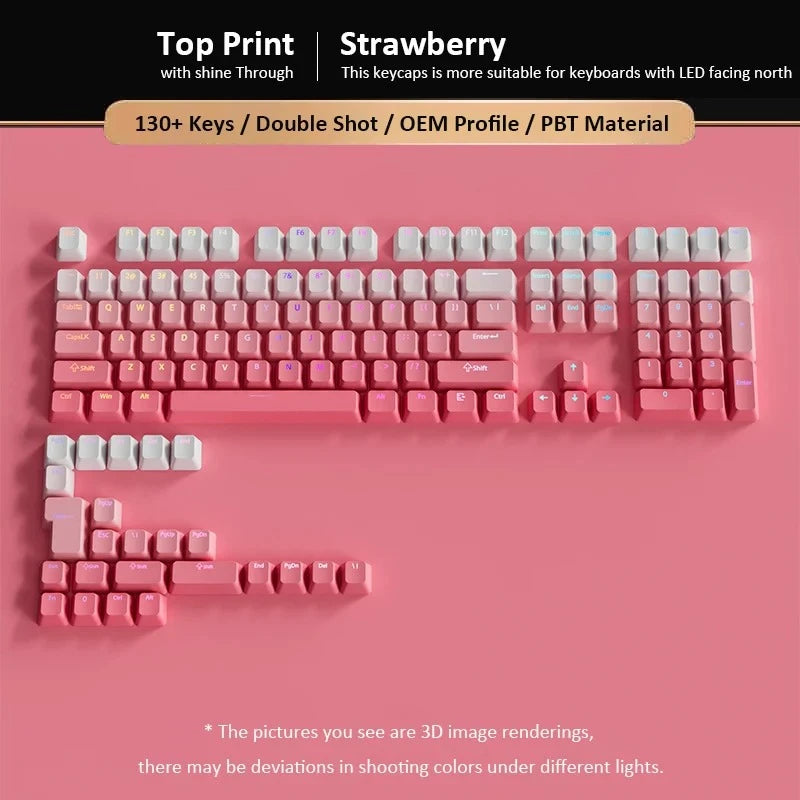 Gradient Backlit RGB Keycap OEM Profile PBT Double Shot Keycaps For Mx Switch Mechanical Gaming Keyboard ISO Layout Key caps DIY