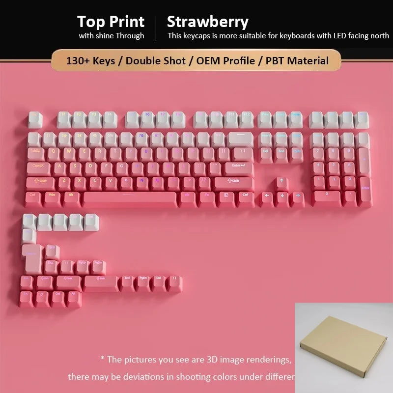 Gradient Backlit RGB Keycap OEM Profile PBT Double Shot Keycaps For Mx Switch Mechanical Gaming Keyboard ISO Layout Key caps DIY