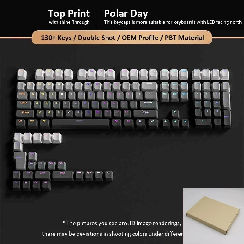 Gradient Backlit RGB Keycap OEM Profile PBT Double Shot Keycaps For Mx Switch Mechanical Gaming Keyboard ISO Layout Key caps DIY