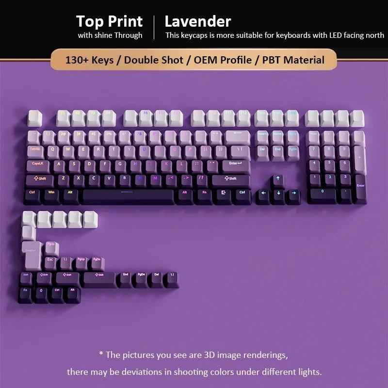 Gradient Backlit RGB Keycap OEM Profile PBT Double Shot Keycaps For Mx Switch Mechanical Gaming Keyboard ISO Layout Key caps DIY