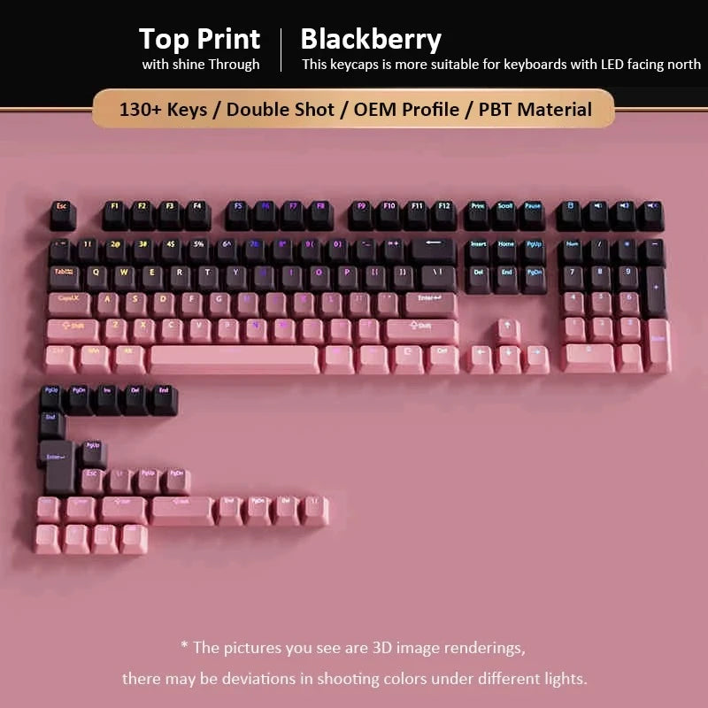 Gradient Backlit RGB Keycap OEM Profile PBT Double Shot Keycaps For Mx Switch Mechanical Gaming Keyboard ISO Layout Key caps DIY