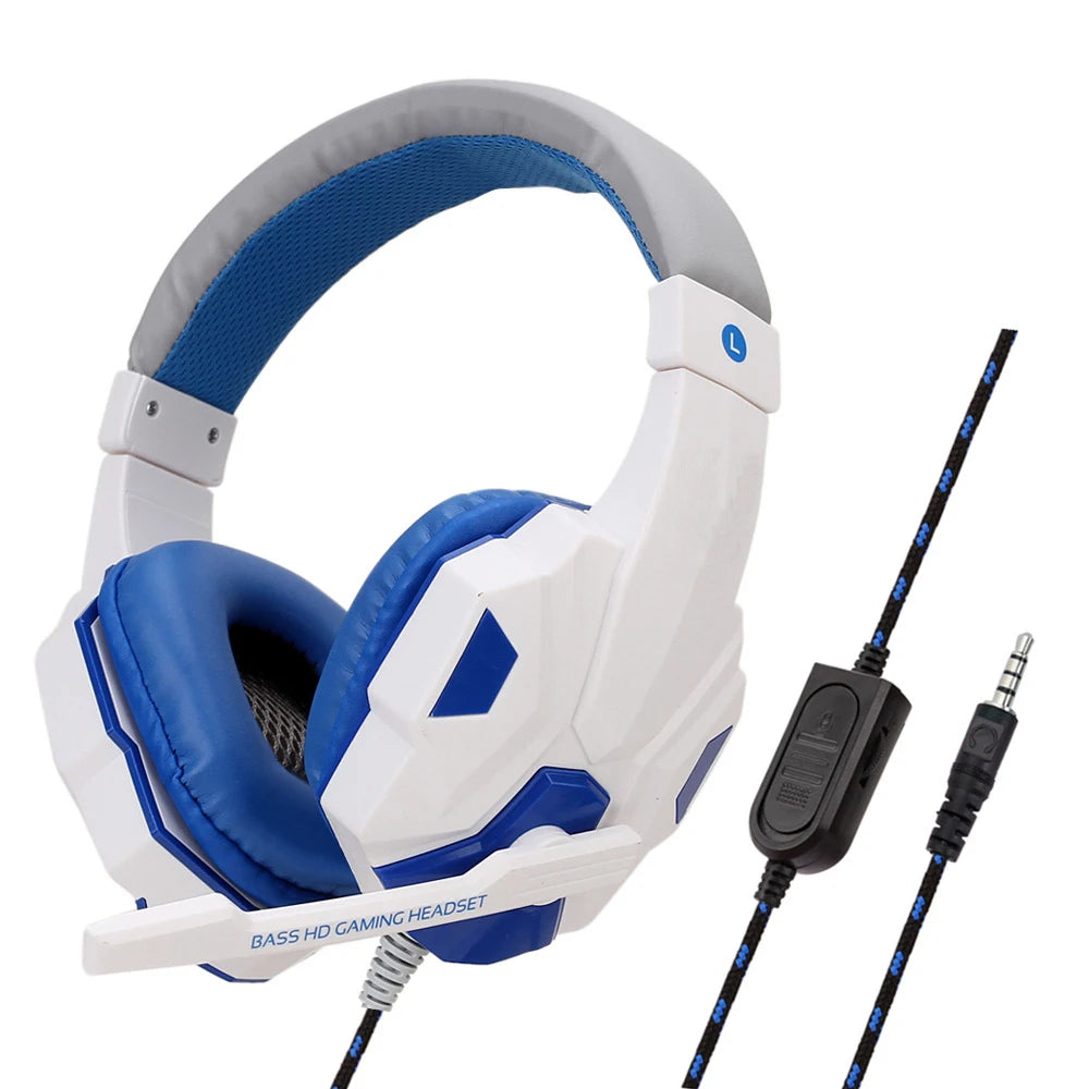 Gaming Headsets Over-Ear 3.5mm Wired Headphones Music Stereo Earphones With Adjustable Microphone For PS4 PS5 Laptop Computer PC