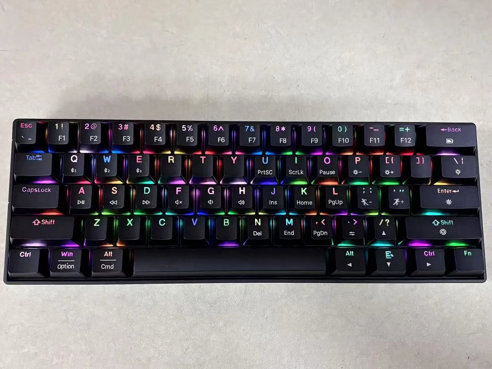New Portable Compact 61 Keys 3-Mode Mechanical Keyboard RGB Backlit Brown Switch Wireless Bluetooth Gaming Office Keyboard
