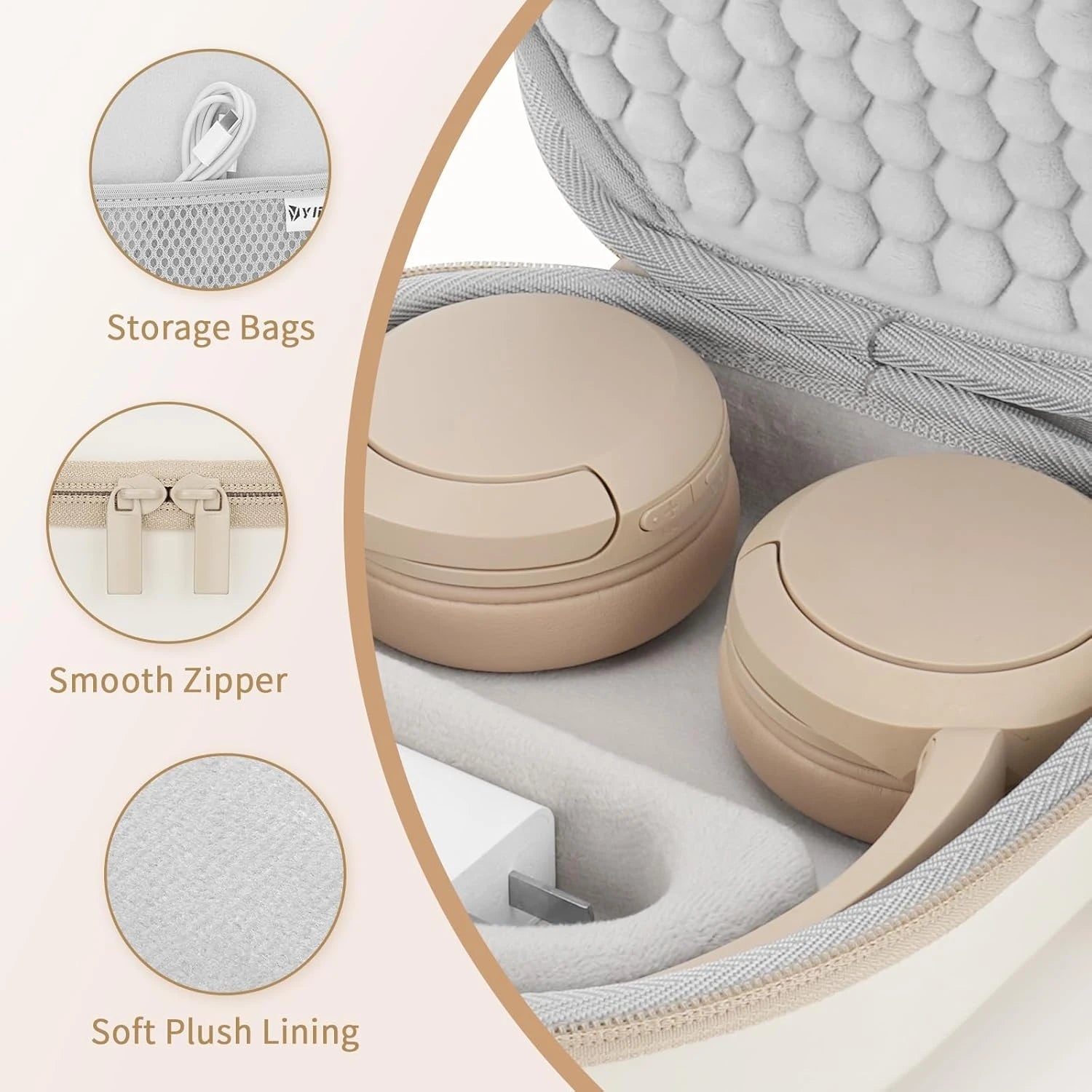 Hard EVA Case for Sony WH-CH510/JBL Tune 510BT Headphones - Lightweight Shockproof Travel Cover with Mesh Pocket & Soft Lining