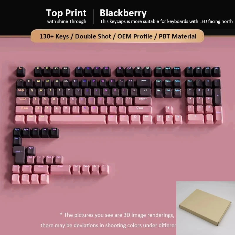 Gradient Backlit RGB Keycap OEM Profile PBT Double Shot Keycaps For Mx Switch Mechanical Gaming Keyboard ISO Layout Key caps DIY