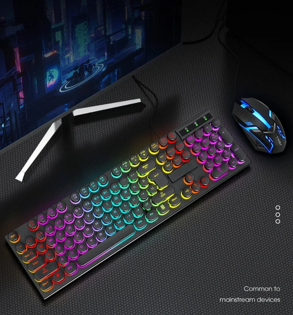 RGB Gaming Mechanical Keyboard USB Wired 104 Keys Keyboard Backlit Black Red Blue Light for Computer Laptop Pro Gamer Keyboard